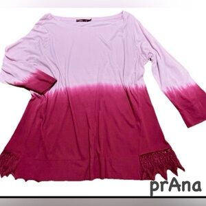 prAna tunic shirt - XL pink dip dye, lace